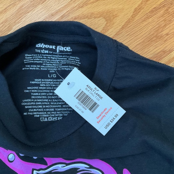 Spencer’s Ghost Face Adult Graphic T Shirt Black Size Large - Picture 5 of 7